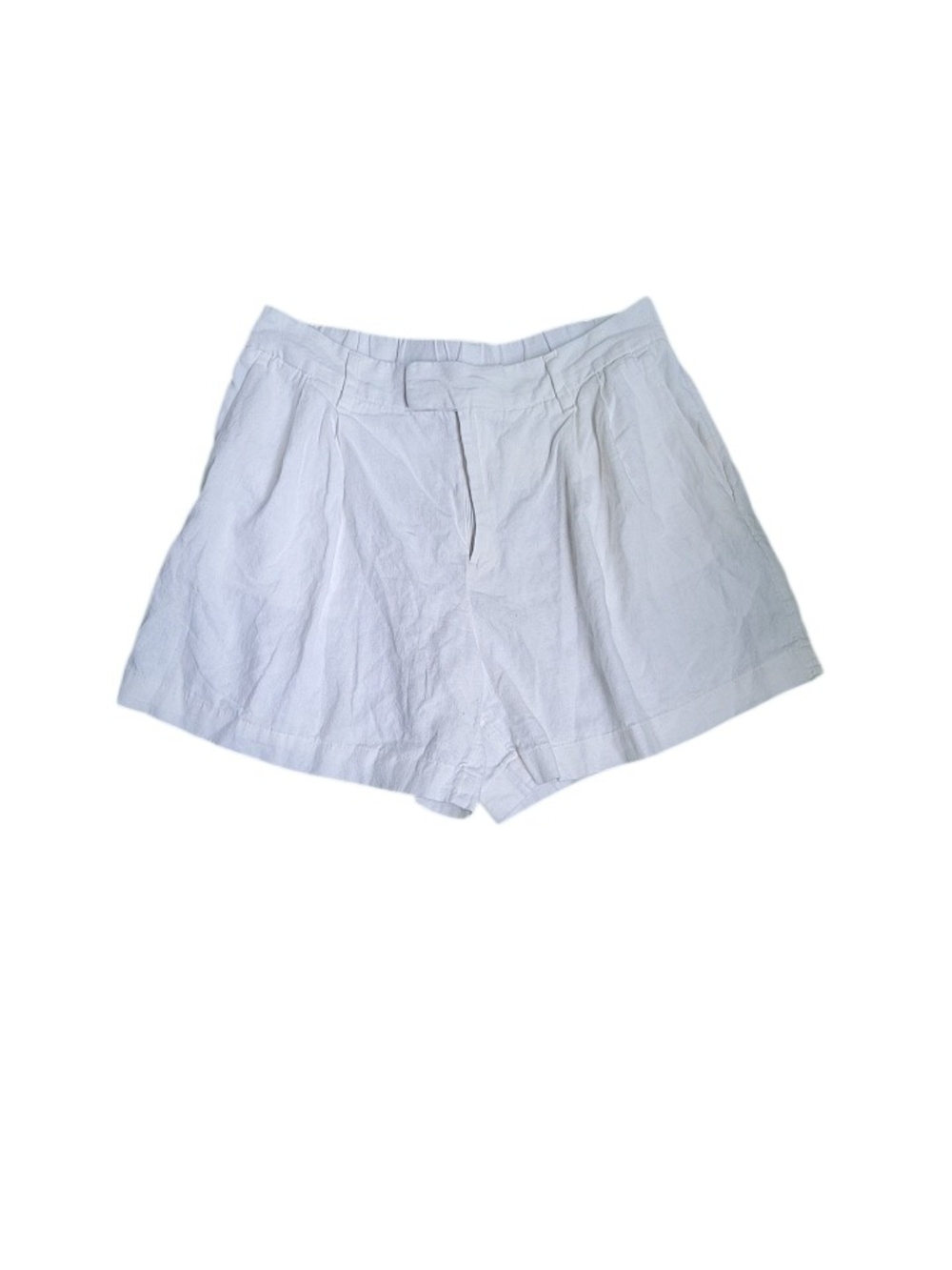 A new day, White High-Waist Linen Blend Shorts Fir Women Size 10